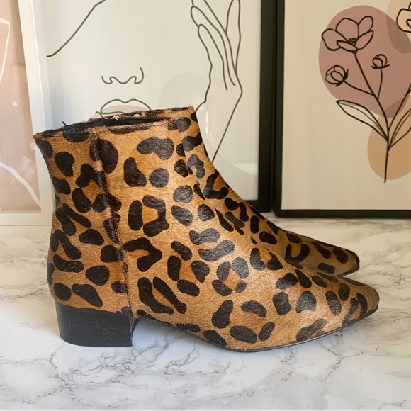 Whistles Berwick Soft Leopard Calf Hair Ankle Boot Booties 39 / 8 - Picture 5 of 14